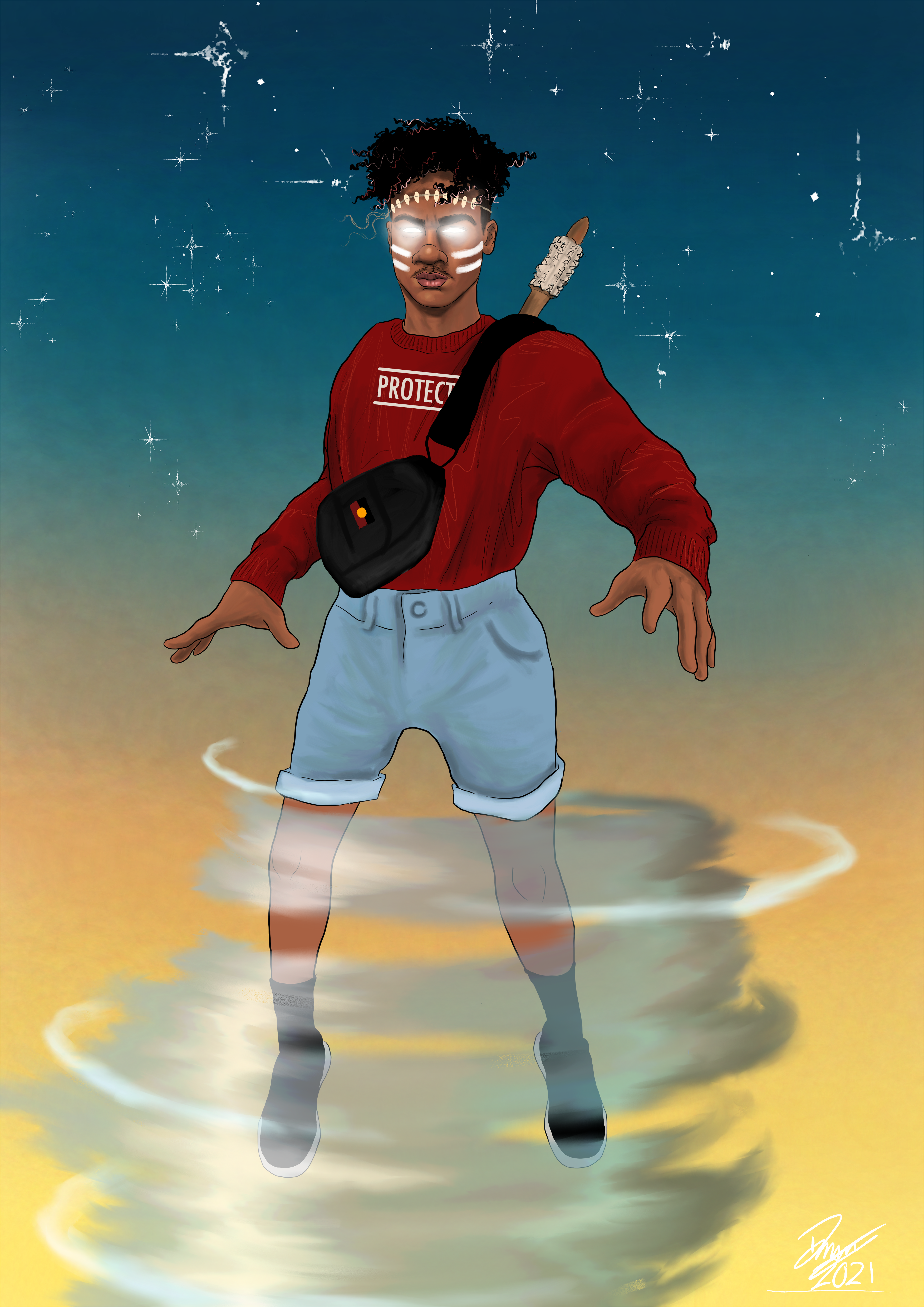 Dylan Mooney: Blak Superheroes series A3 poster