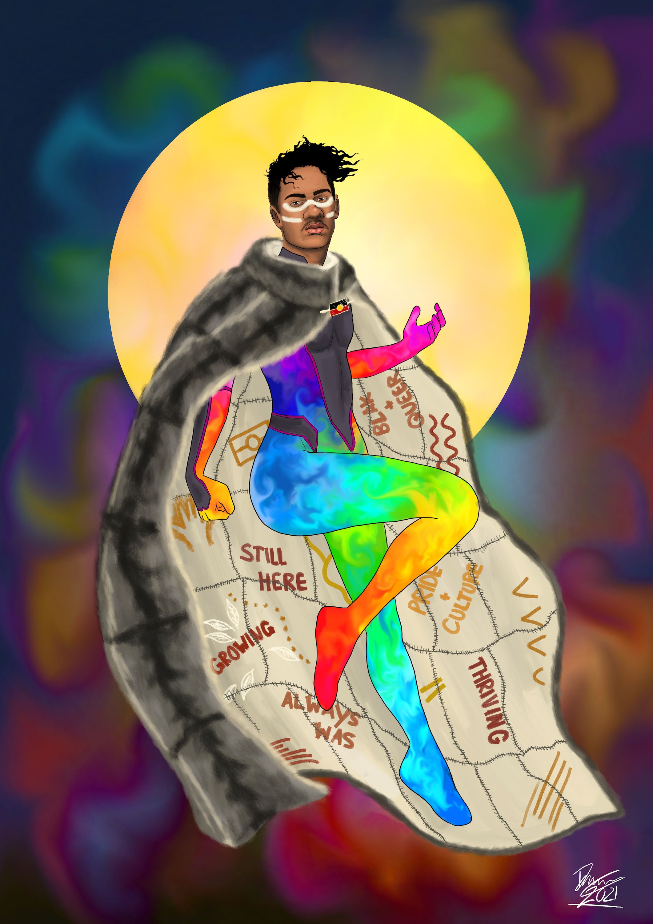 Dylan Mooney: Blak Superheroes series A3 poster