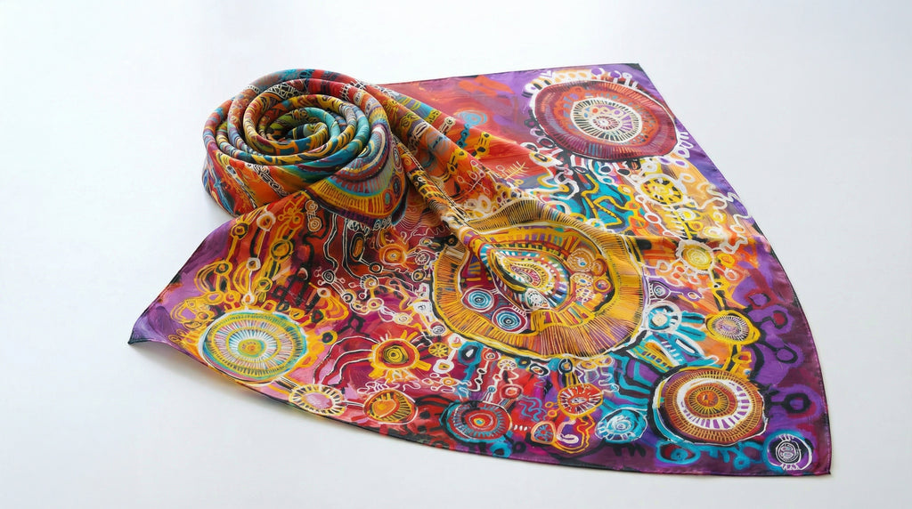 Sally Scales Silk Scarf – 65 x 65 cm (pink & purple)