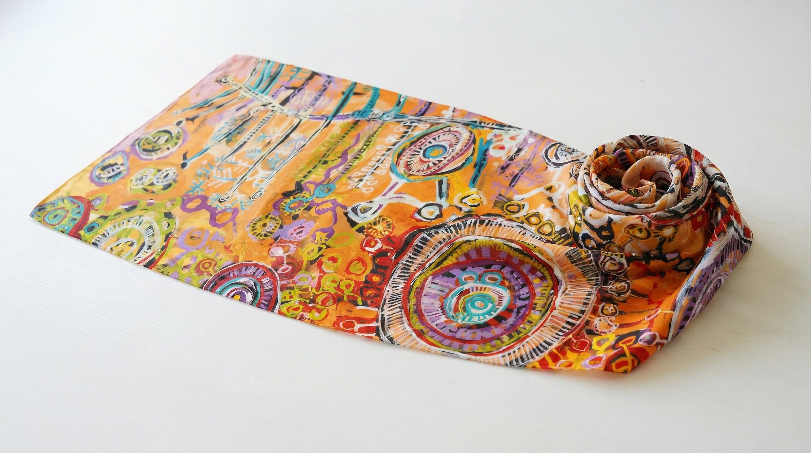 Sally Scales Silk Scarf – 140 x 45 cm (yellow)