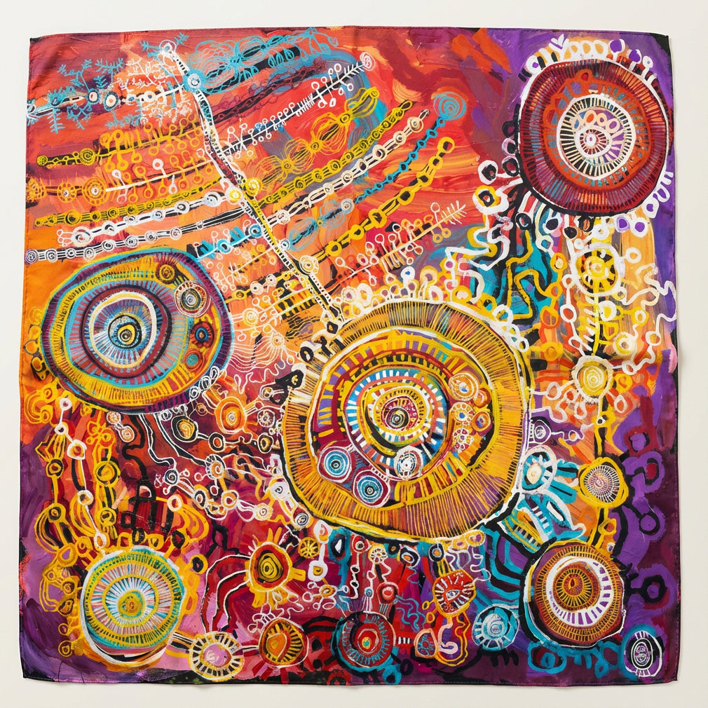 Sally Scales Silk Scarf – 65 x 65 cm (pink & purple)